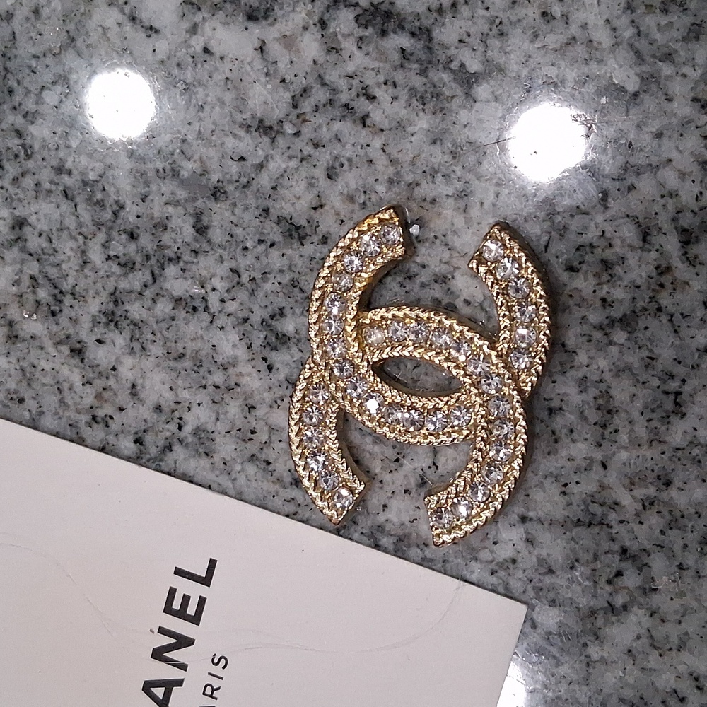 Gold and Silver Crystal Brooch